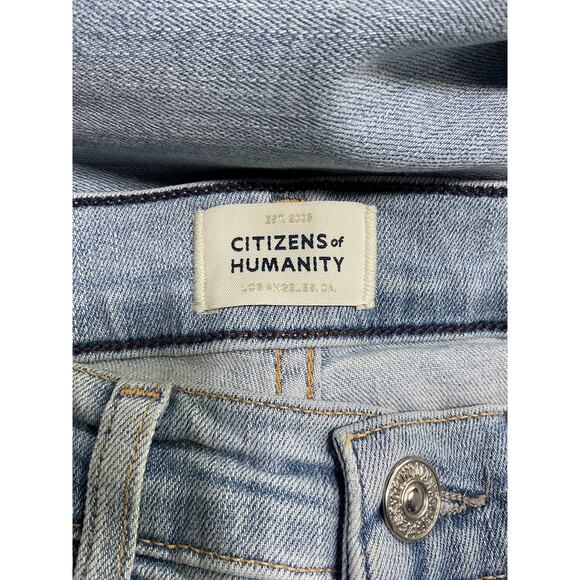 Citizens Of Humanity 'Lilah' Blue Cotton High-Rise Bootcut Denim Jean Size 26 - Picture 3 of 4